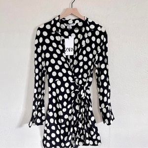 Zara polka dot shirt dress